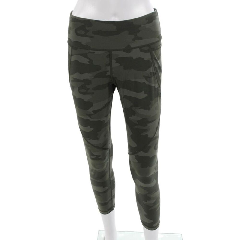 Sweaty Betty Womens Cropped Leggings Green Camo Size 8